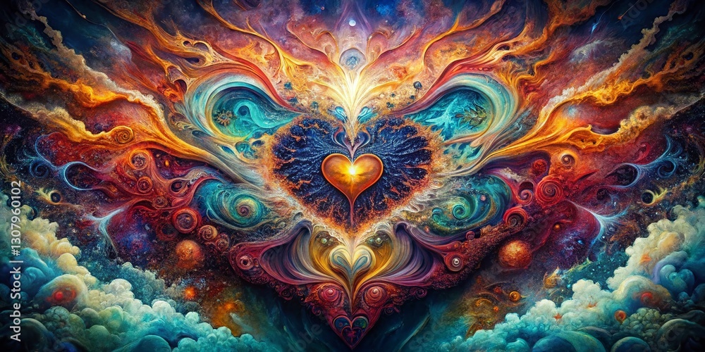 Abstract Watercolor Heart Animal Anatomy Drone Aerial View Abstract Watercolor Heart Animal Anatomy Drone Aerial View