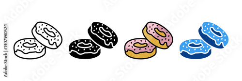 Doughnut  Icon Set Multiple Style Collection