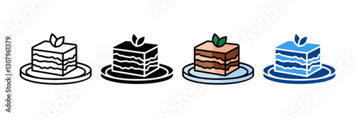 Tiramisu  Icon Set Multiple Style Collection