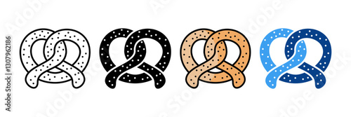 Pretzel  Icon Set Multiple Style Collection