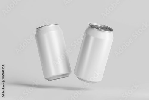 Fotografie Realistic aluminum cans