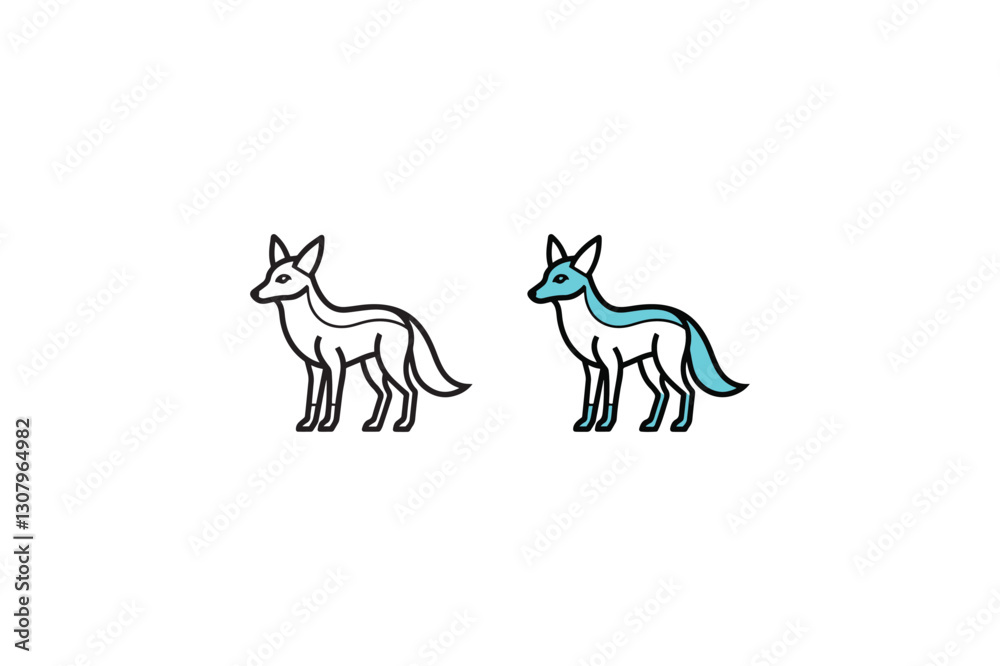 Fototapeta premium jackal line art of vector