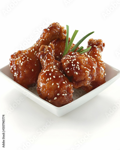 Delicious Sesame Glazed Chicken Wings Realistic Food Image