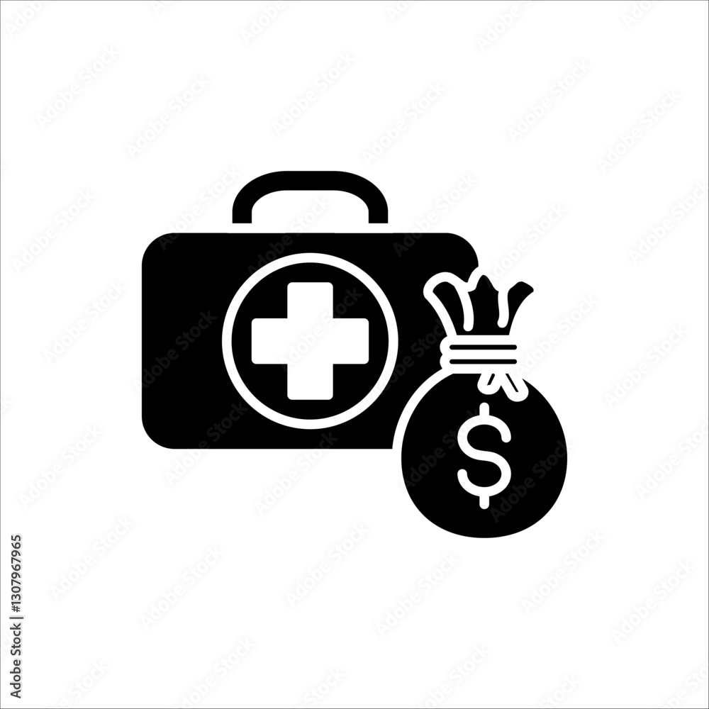 Emergency Fund Icon. Financial aid management. Vector illustration for web design isolated on white background. Emergency Fund Icon. Financial aid management. Vector illustration for web design isolated on white background.