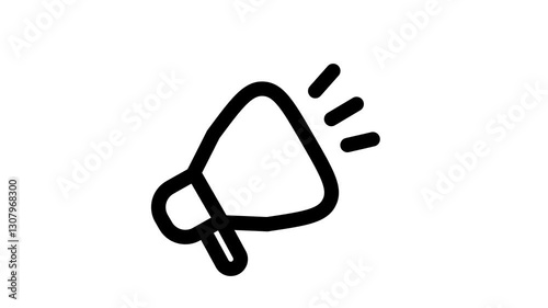loudspeaker. loudspeaker Animation. speaker  Animation with transparent background 4K. Megaphone with sound. Advertising and distribution.