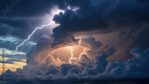 storm clouds lightning in the sky