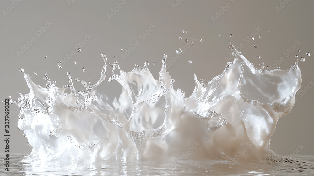 Close-up of a water splash creating dynamic shapes and captivating droplets.