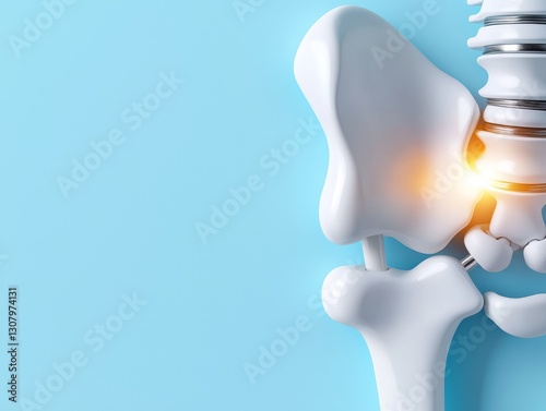 Sacroiliac Joint Pain 3D Medical Illustration