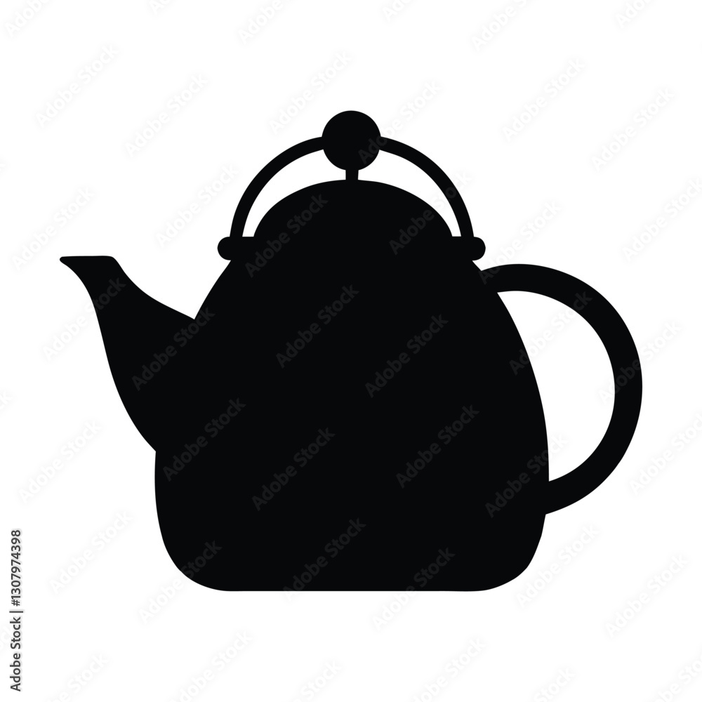 teapot silhouette vector illustration on white background teapot silhouette vector illustration on white background