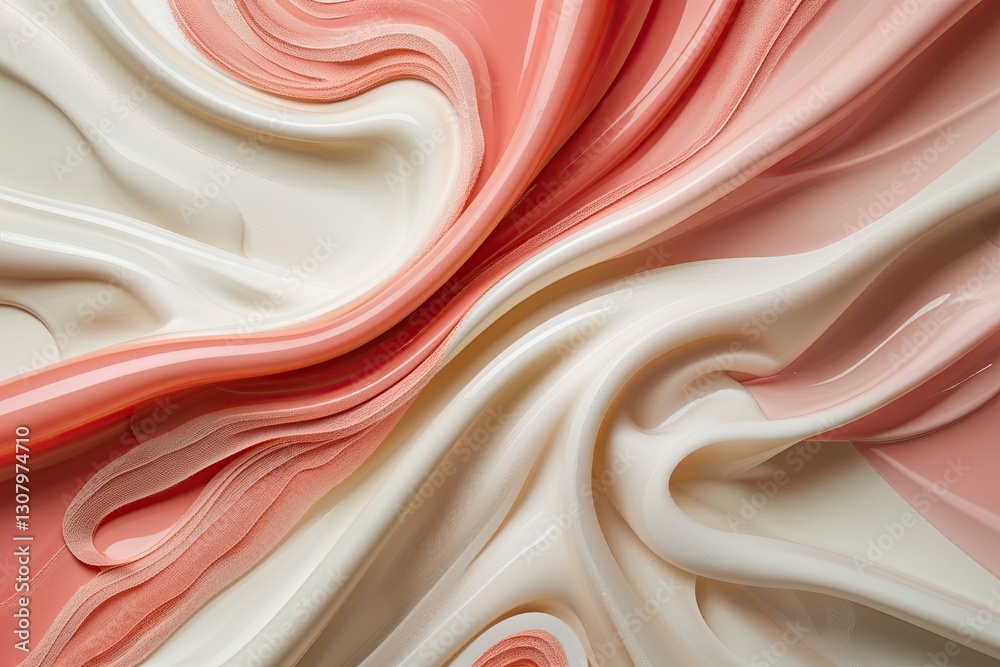 Obraz premium Modern Chic Design Featuring Elegant Ivory and Salmon Flowing Patterns