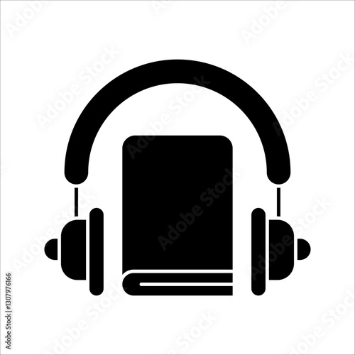 Audio book Icon Symbol isolated white background. vector illustration. color editable.