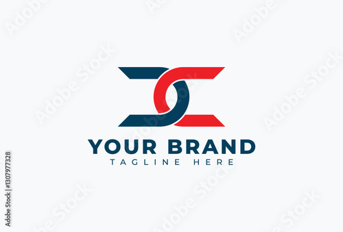 Linked Ribbon Initial Letter D C Logo Design Concept