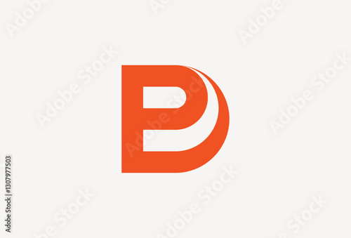 Abstract D and P Logo Design Element