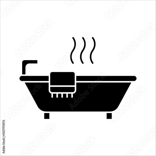 hot bath Icon Symbol isolated white background. vector illustration. color editable.