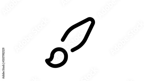 brush Animation. brush Animation with transparent background 4K.  Paintbrush symbol, brush sign, interior repair logo, designer and painter tool silhouette. brush motion. 