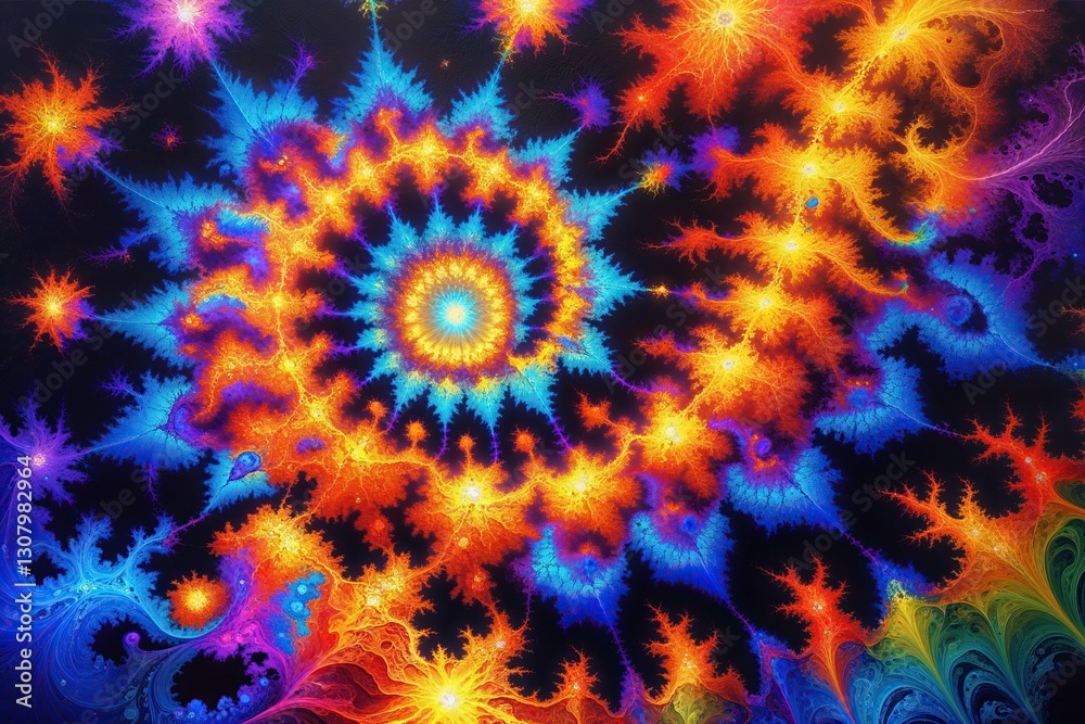 Radiant Original Fractal Pattern Oil Painting Artwork Radiant Original Fractal Pattern Oil Painting Artwork