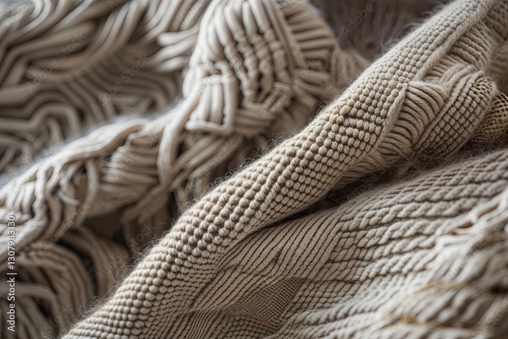 Woven Fabric Close-Up Highlighting Intricate Patterns and Soft Textile Texture Woven Fabric Close-Up Highlighting Intricate Patterns and Soft Textile Texture