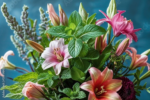 Colorful Floral Arrangement Featuring Mint and Freesia Blooms