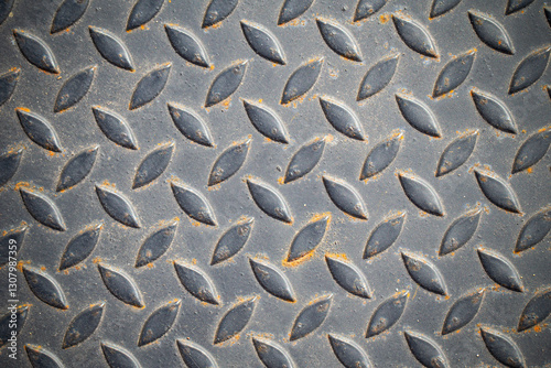 Patterned steel surface and rust.