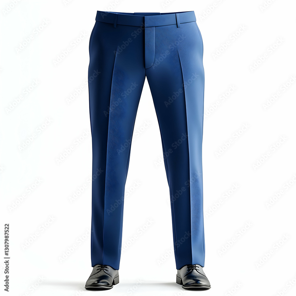 3D Render of Blue Dress Pants and Black Shoes - Professional Male Attire Illustration 3D Render of Blue Dress Pants and Black Shoes - Professional Male Attire Illustration