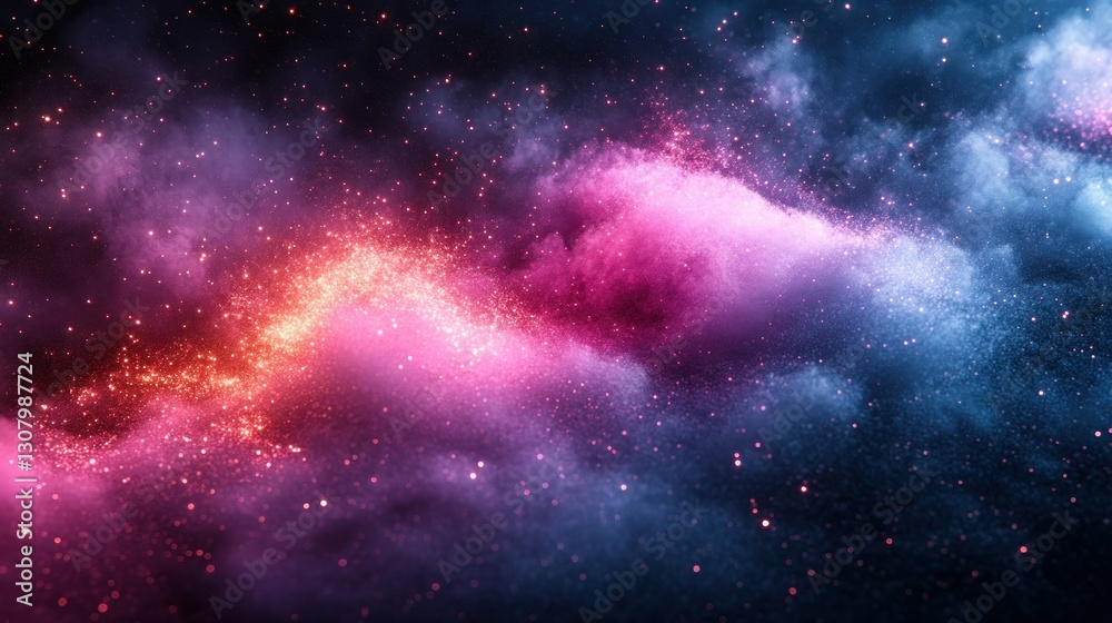 Fototapeta premium Colorful cosmic dust and nebulae in a vast dark expanse