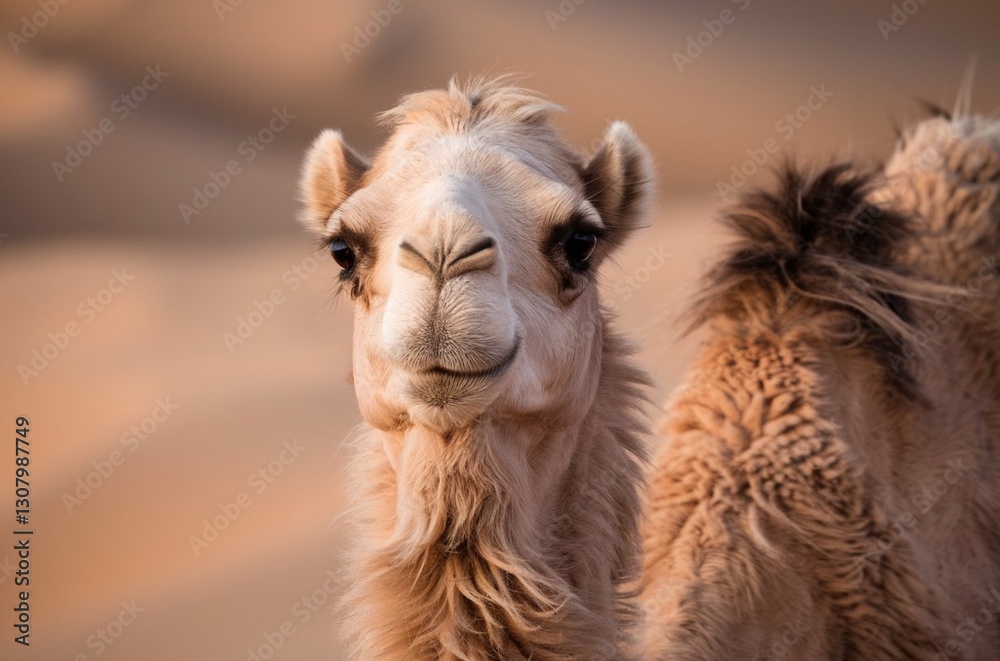 Fototapeta premium A close-up of camel face looking at the camera