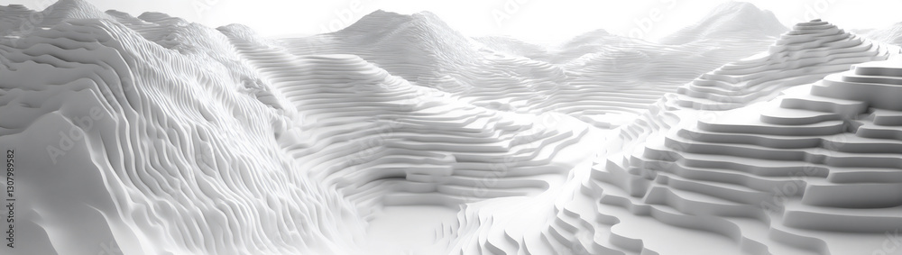 Obraz premium light gray topographic map background, vector line art