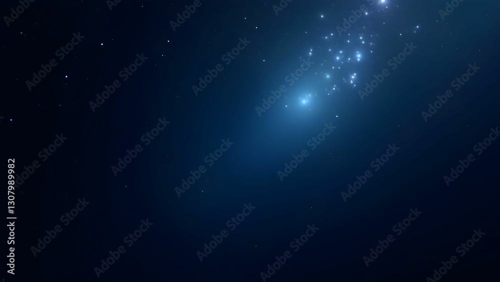 Fototapeta premium Electric Ultramarine to Charcoal Black Cosmic Gradient with Pulsating Starlight – High-Resolution Stock Background