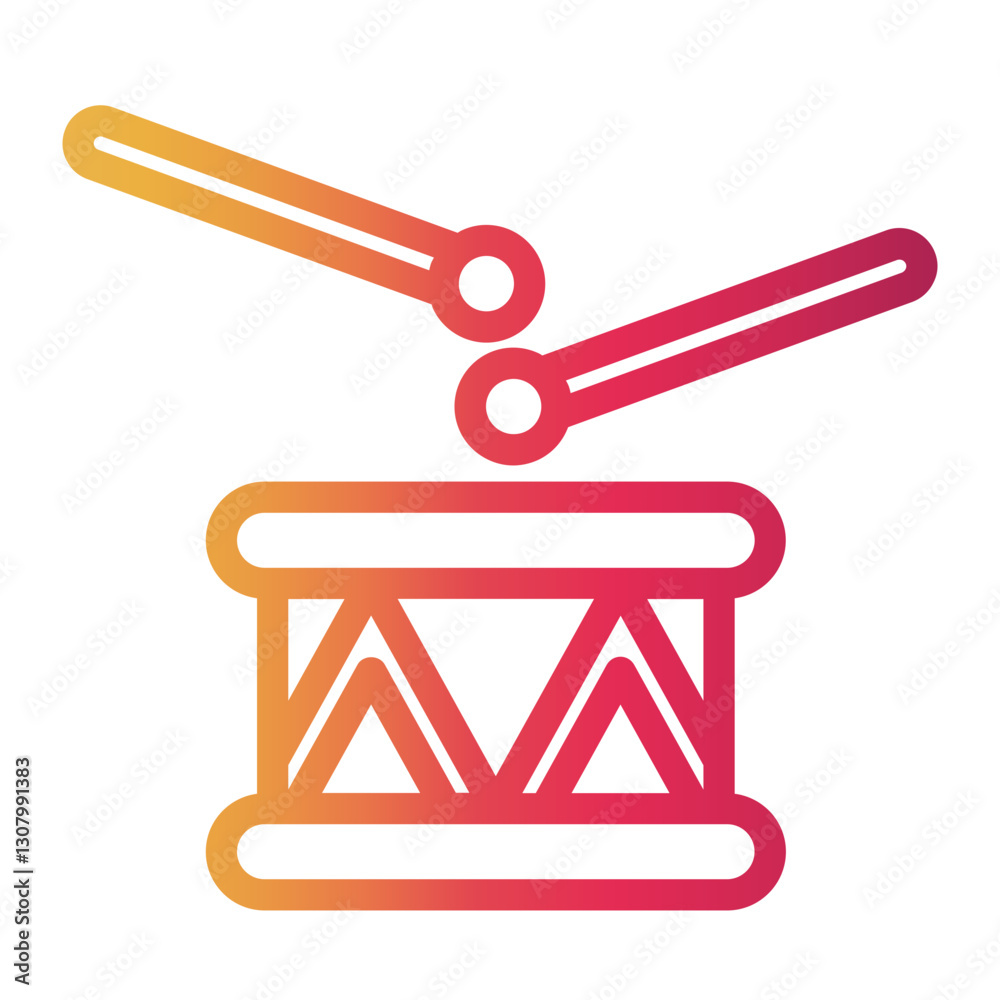 drum Line Gradient Icon drum Line Gradient Icon