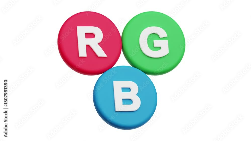 3D RGB Icon Animation Isolated on White Background 3D RGB Icon Animation Isolated on White Background