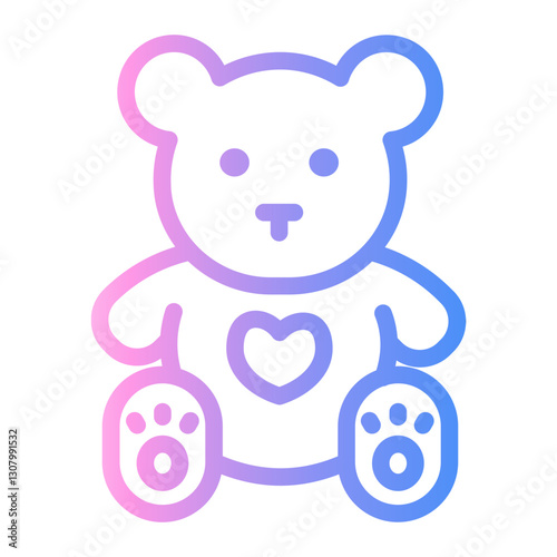 teddy Line Gradient Icon