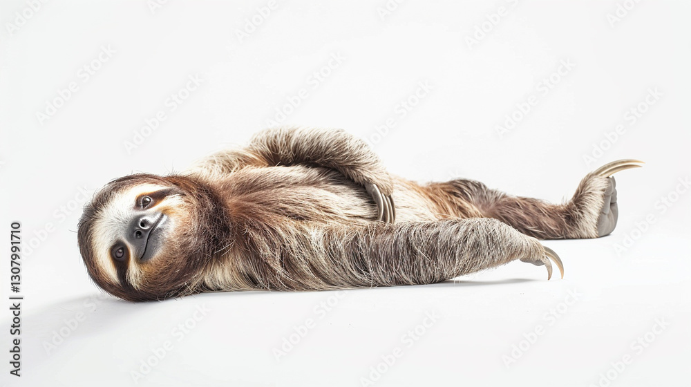 Obraz premium Sloth on an isolated white background, object focused, png, stock image, hd quality