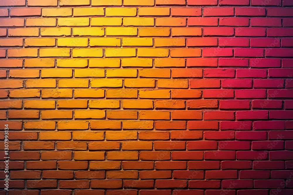 Obraz premium Vibrant Gradient Brick Wall Texture
