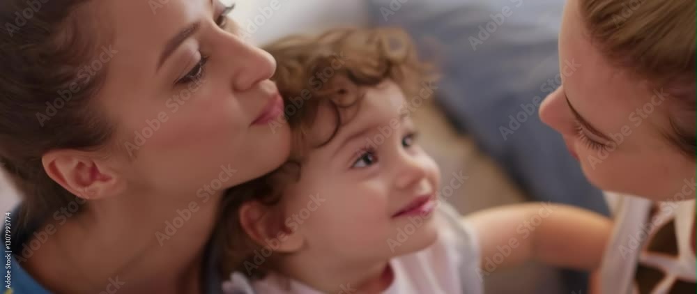 Anamorphic video of Happy Mother's Day, beautiful Mother and little daughter Anamorphic video of Happy Mother's Day, beautiful Mother and little daughter