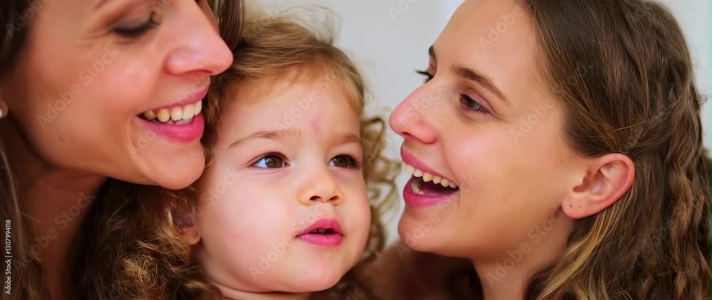 Anamorphic video of Happy Mother's Day, beautiful Mother and little daughter Anamorphic video of Happy Mother's Day, beautiful Mother and little daughter