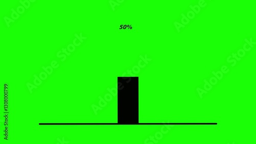 Graph percentage growing business video animation, green screen graph background video