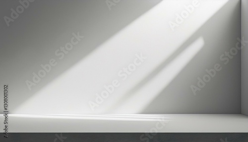 minimal abstract light gray background for product presentation soft shadow and light from windows on white wall