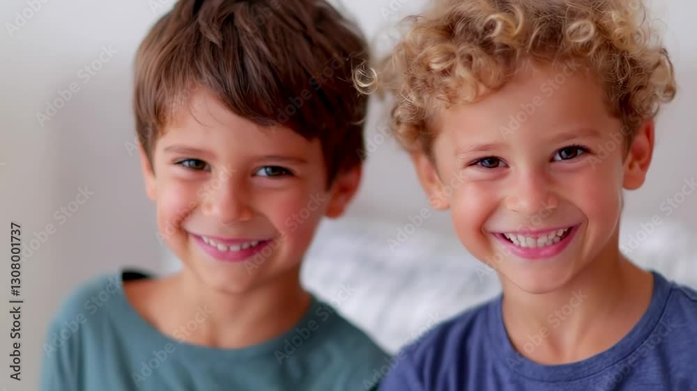 Sibling's Day Celebration, happy little boys Sibling's Day Celebration, happy little boys