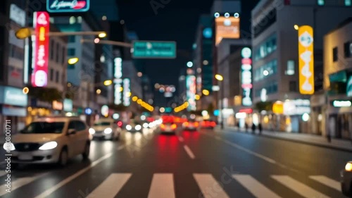 Wallpaper Mural Paris night with Driving at Night on Busy City Road with Light Streaks Torontodigital.ca