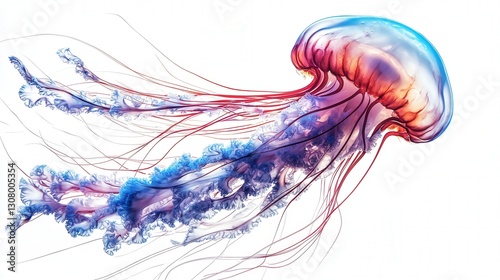 Sweet translucent jellyfish with its charming tentacles and graceful movements,