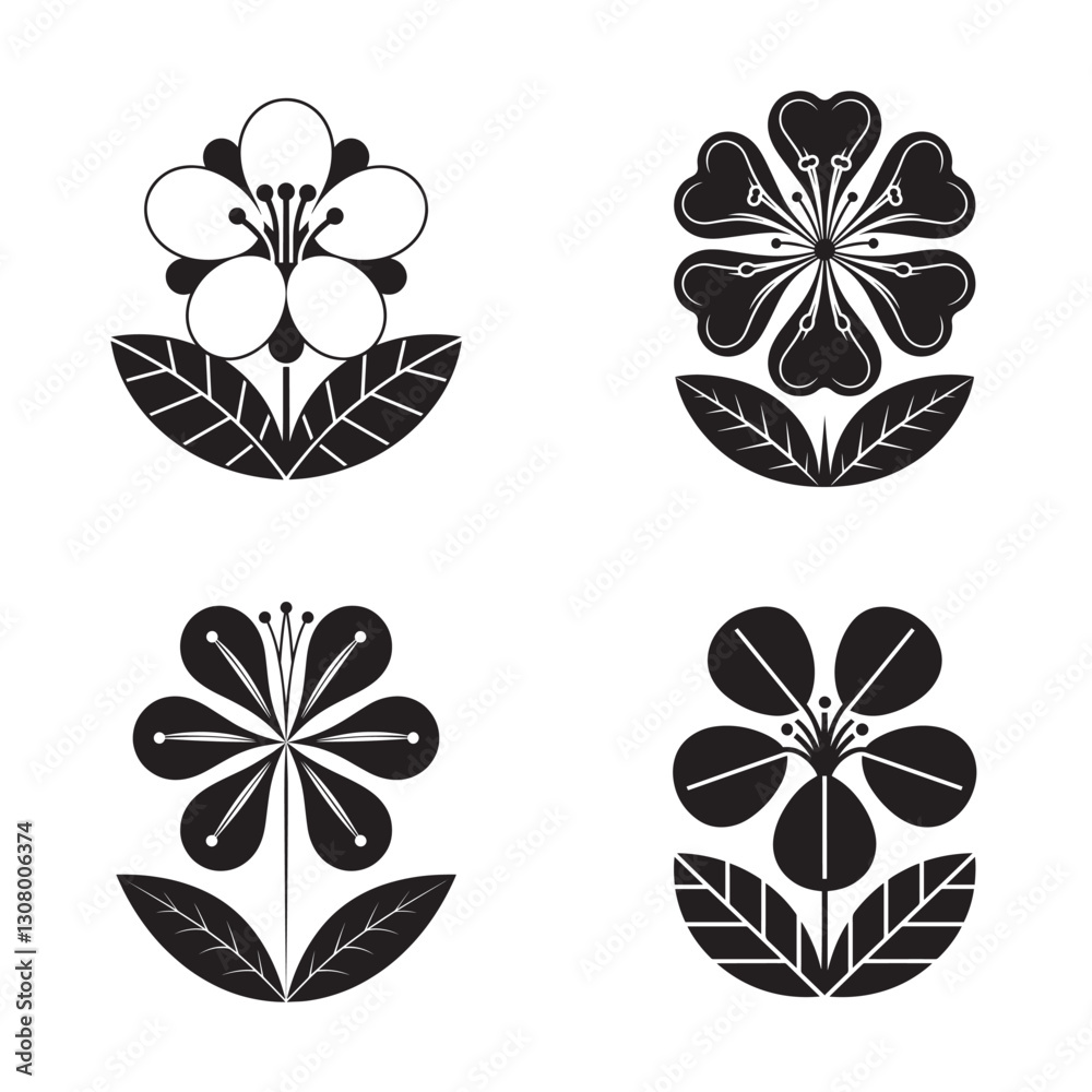 Fototapeta premium set of floral design elements