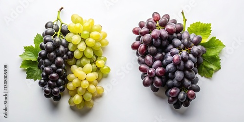 Aerial View: Simple Black & White Grape Stickers, Two Varieties