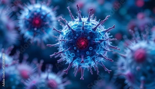 Microscopic picture of cancer cells, representing automobile T-cell therapy attacking cancers.