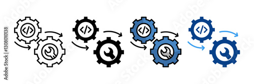 Devops  Icon Set Multiple Style Collection