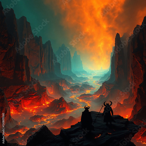 Photorealistic Biblical Depiction of Hell – Fiery Underworld of Eternal Damnation
