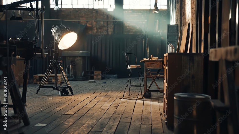 Fototapeta premium Photography studio with professional lighting setup