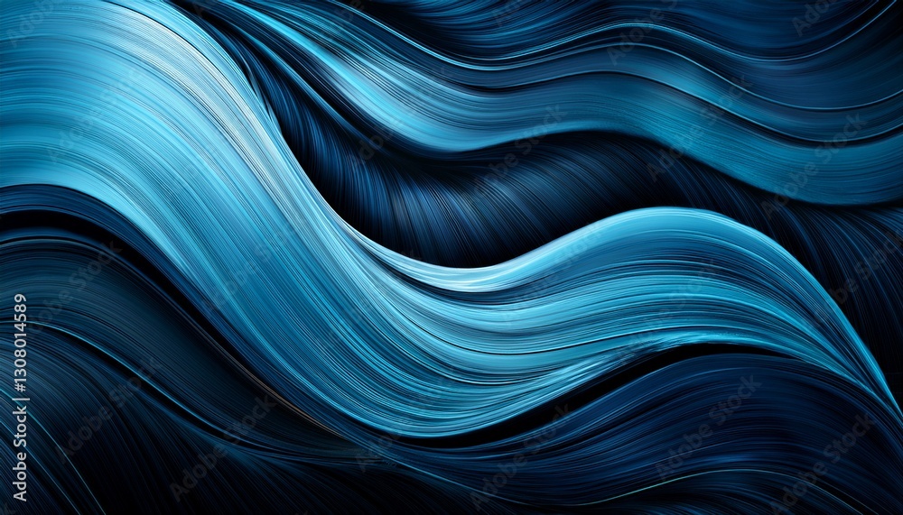 elegant dynamic header design with very dark blue strong blue and dark turquoise colors fluid curved flowing waves and curves