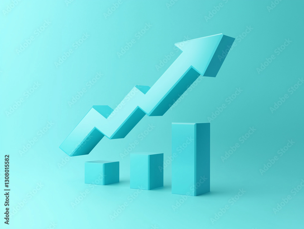 Growth Chart with an Upward Arrow Symbolizing Progress Growth Chart with an Upward Arrow Symbolizing Progress