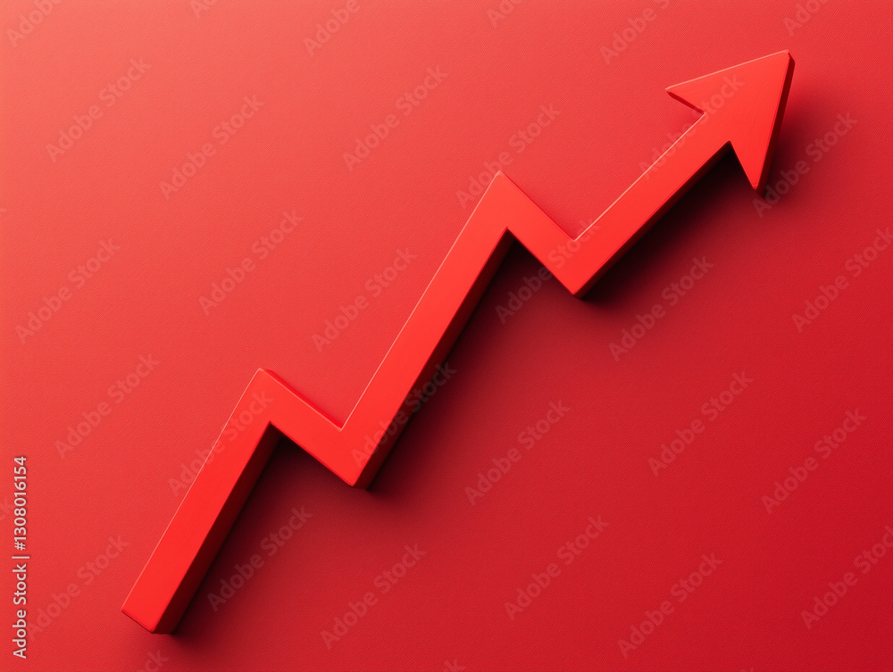 Simple 3D Upward Arrow Pointing Up Isolated on a Solid Background Simple 3D Upward Arrow Pointing Up Isolated on a Solid Background
