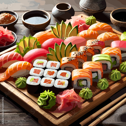 sushi on a plate